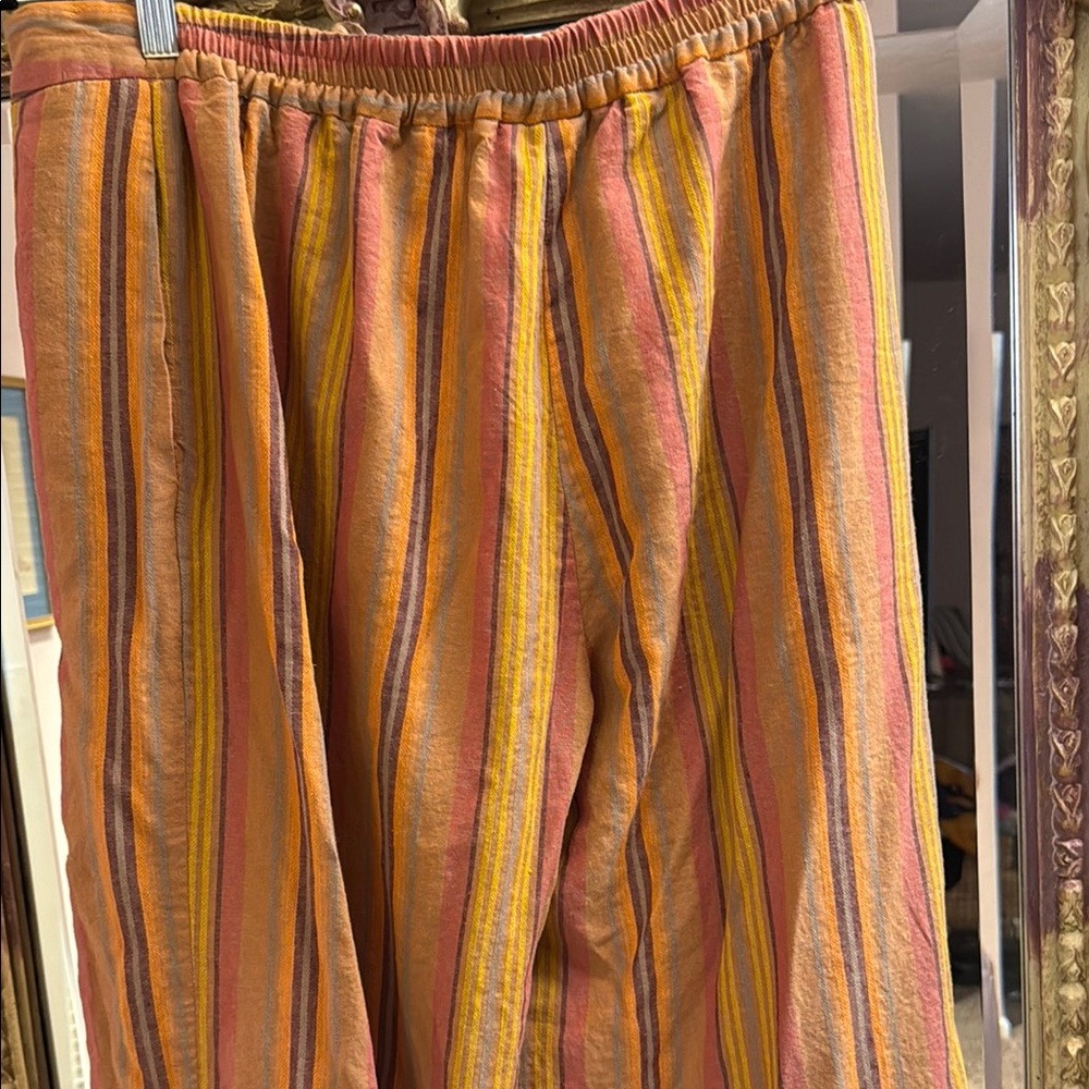 Cold Water Creek linen blend wide leg travel pants with elastic waist - Picture 4 of 4